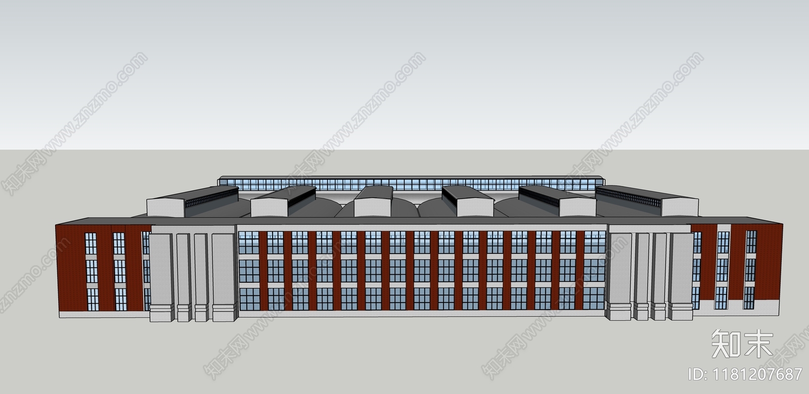 现代工业厂房SU模型下载【ID:1181207687】