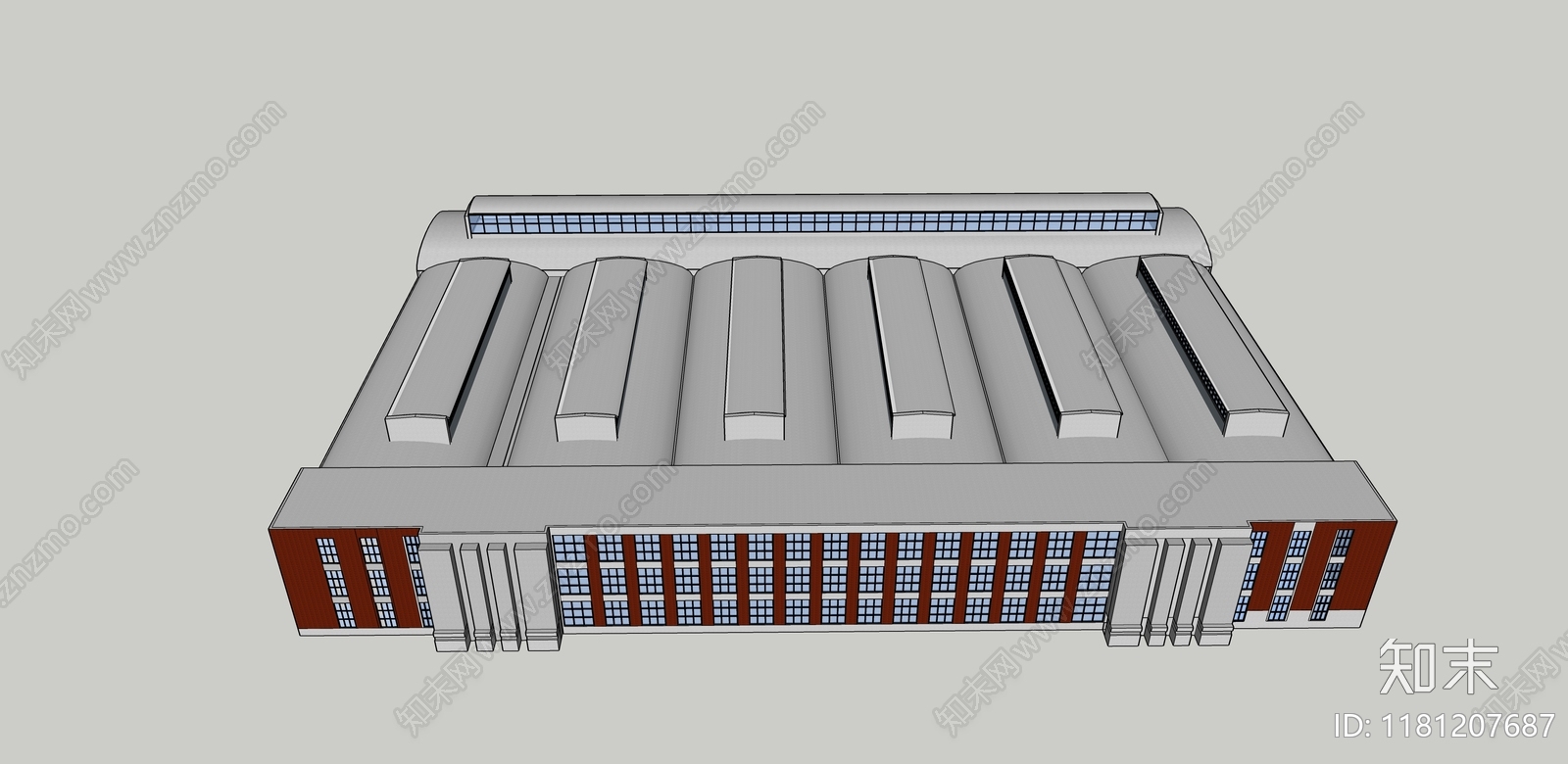 现代工业厂房SU模型下载【ID:1181207687】