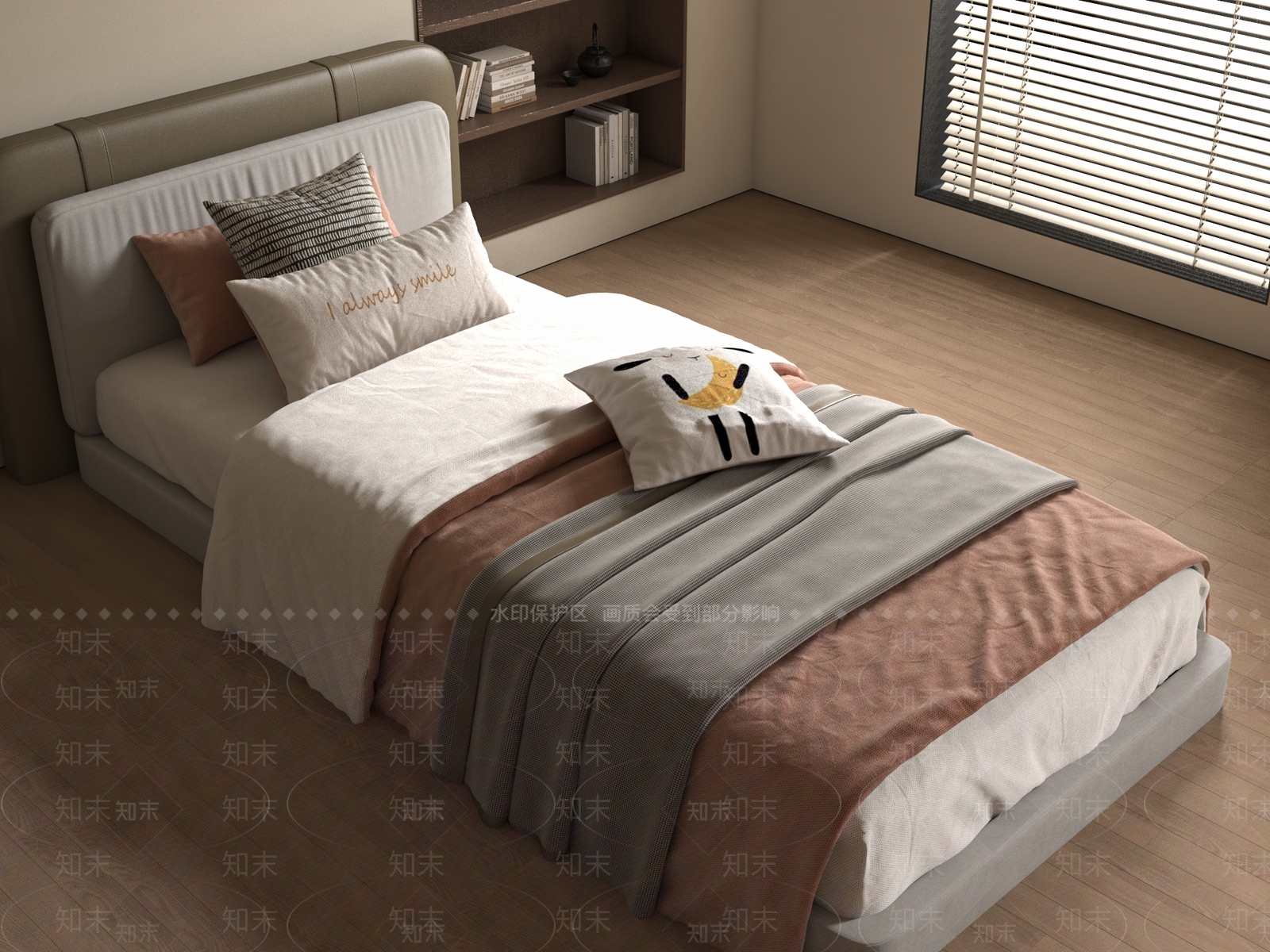 单人床SU模型下载【ID:1181214999】