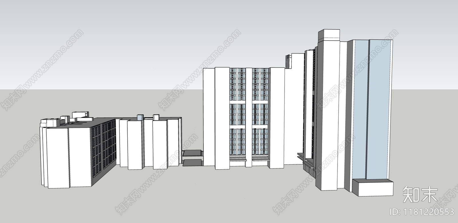 现代办公楼SU模型下载【ID:1181220553】