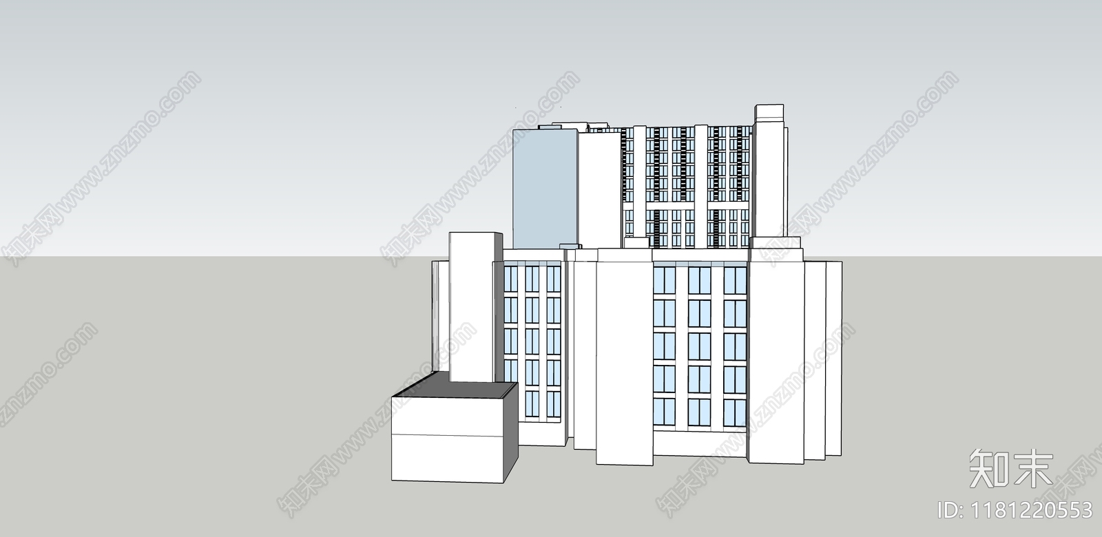 现代办公楼SU模型下载【ID:1181220553】