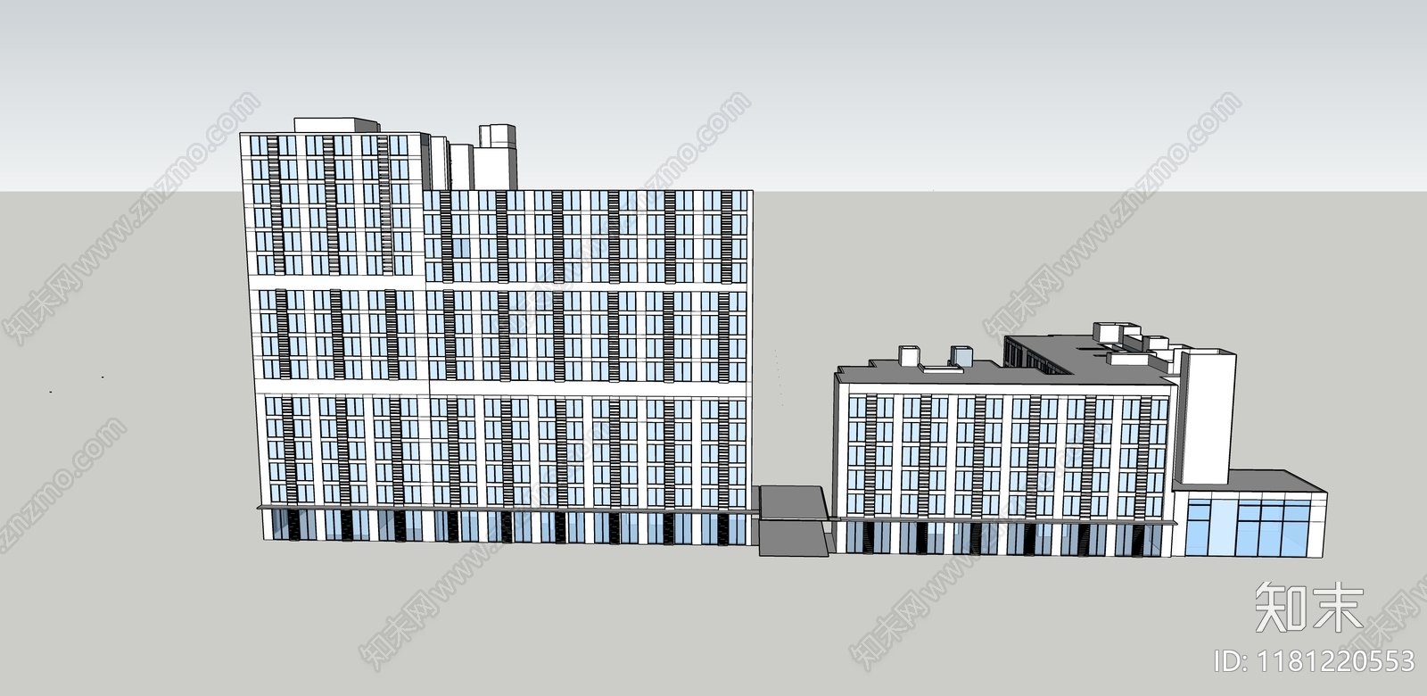 现代办公楼SU模型下载【ID:1181220553】
