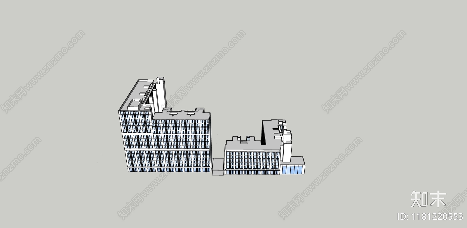 现代办公楼SU模型下载【ID:1181220553】