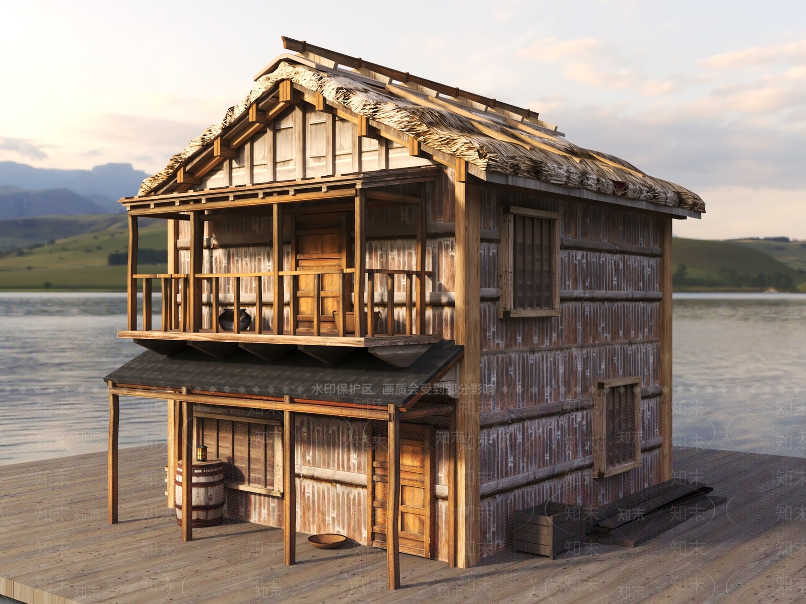 新中式中式古建3D模型下载【ID:1181221641】
