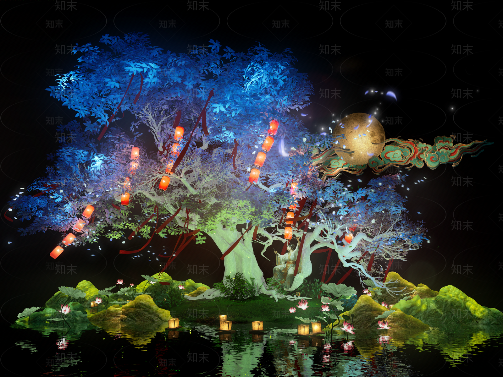 现代新中式壁纸贴图下载【ID:1181221442】