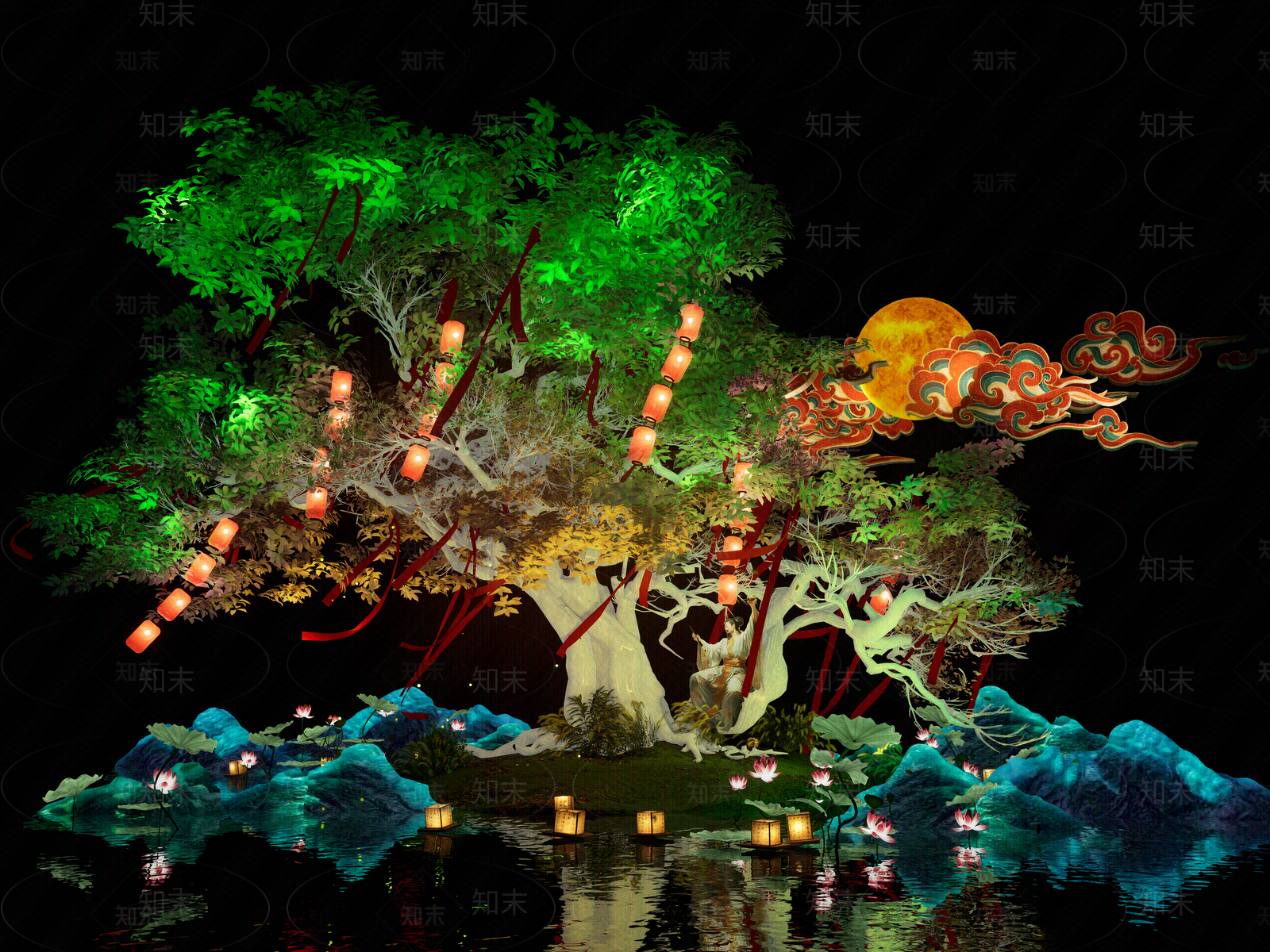 现代新中式壁纸贴图下载【ID:1181221456】