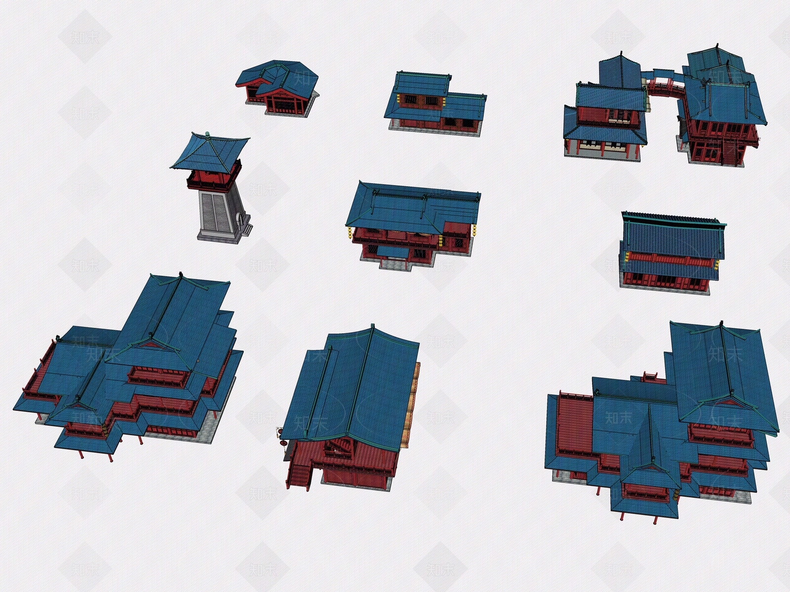新中式中式城市外景贴图下载【ID:1181225974】