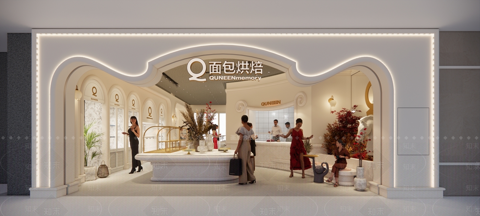 现代奶油甜品面包店SU模型下载【ID:1181233147】