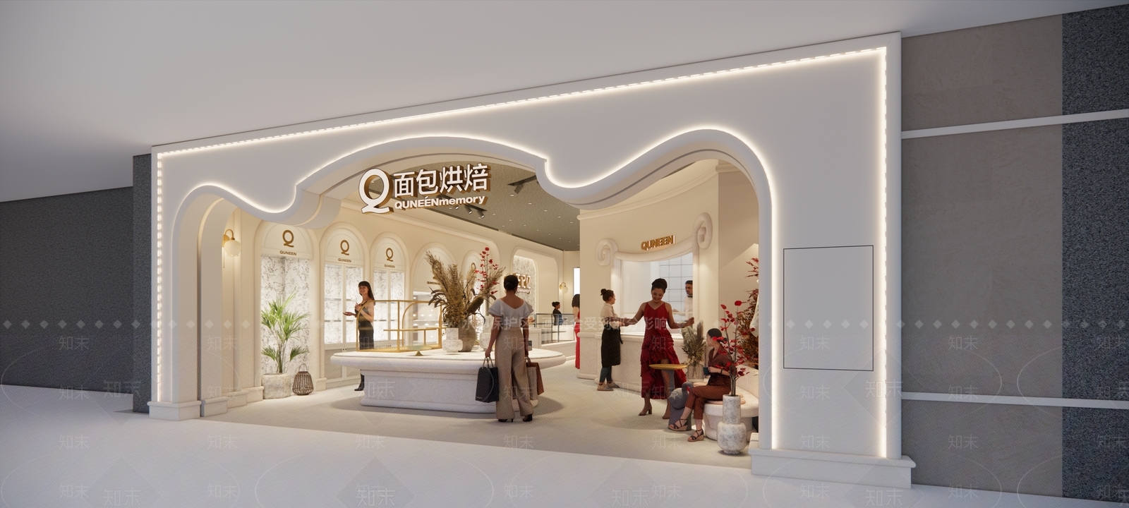 现代奶油甜品面包店SU模型下载【ID:1181233147】