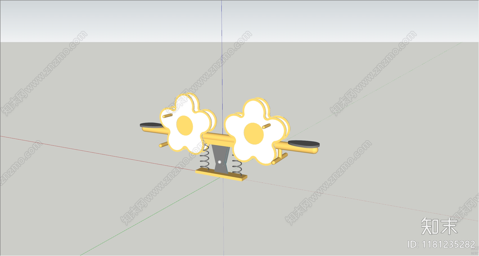 奶油简约儿童游乐区SU模型下载【ID:1181235282】