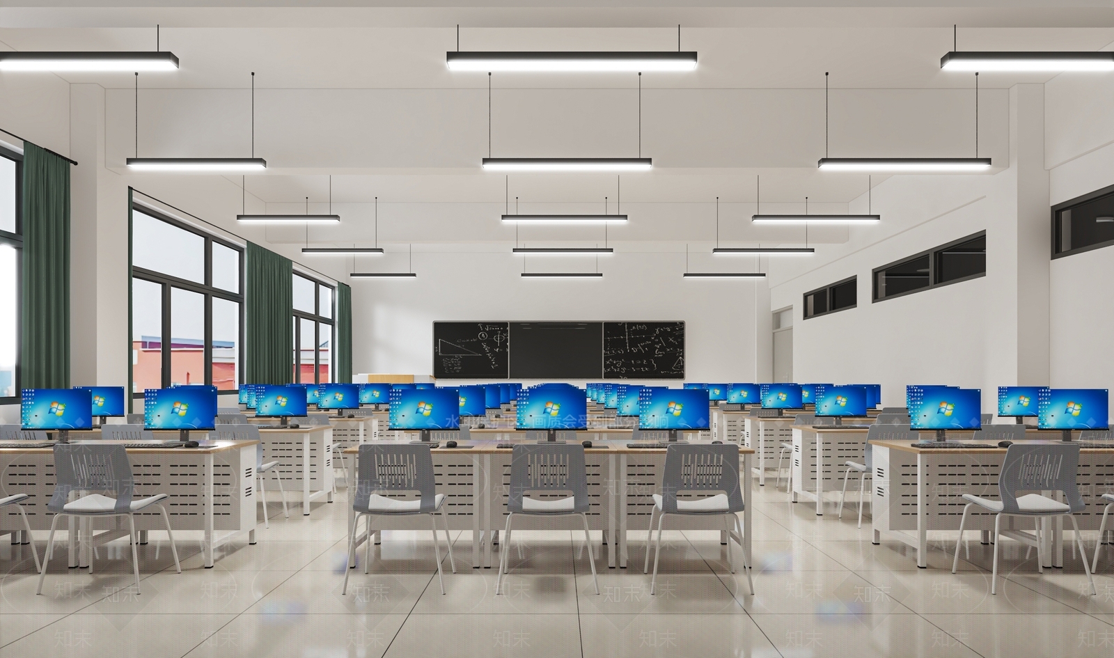 现代教室3D模型下载【ID:1181240818】