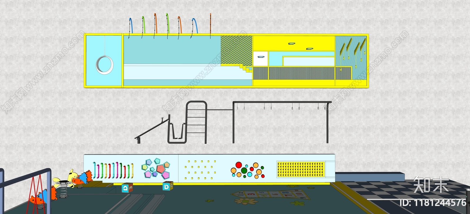现代儿童游乐区SU模型下载【ID:1181244576】