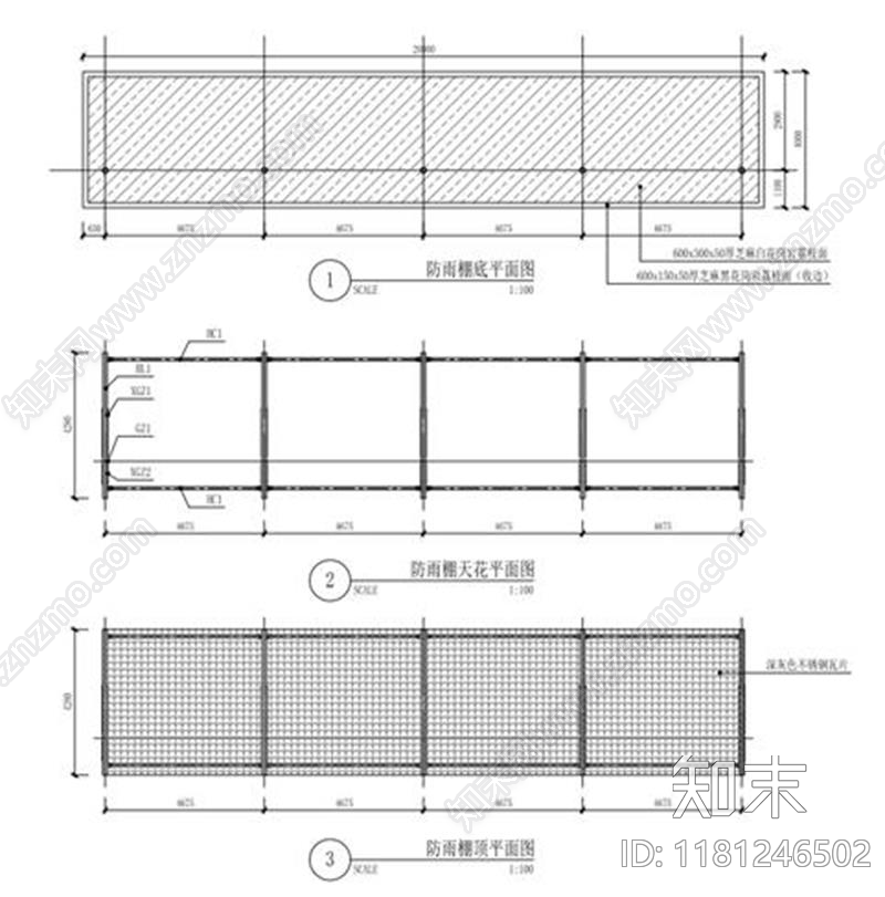 中式廊架cad施工图下载【ID:1181246502】