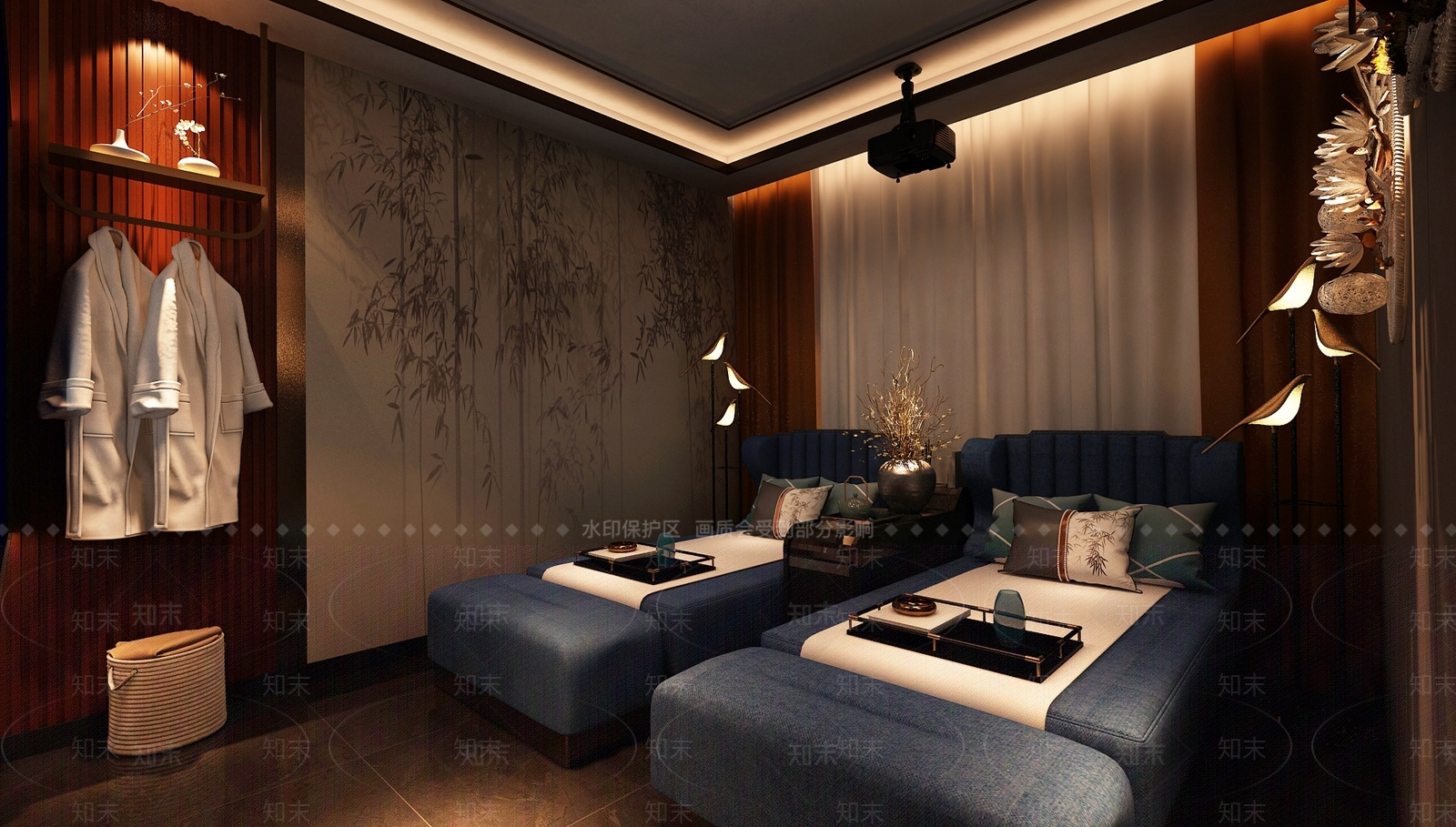 新中式足浴店3D模型下载【ID:1181252758】