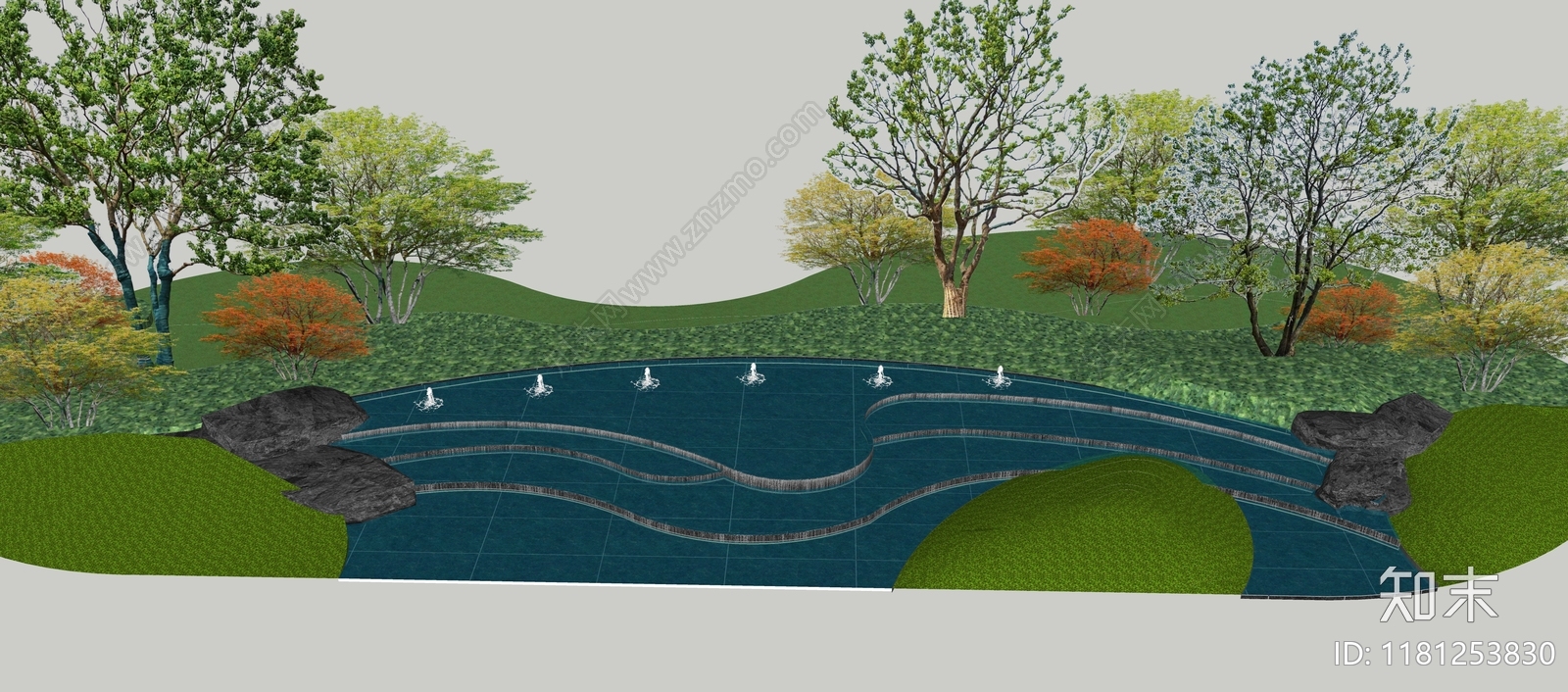 现代水景SU模型下载【ID:1181253830】