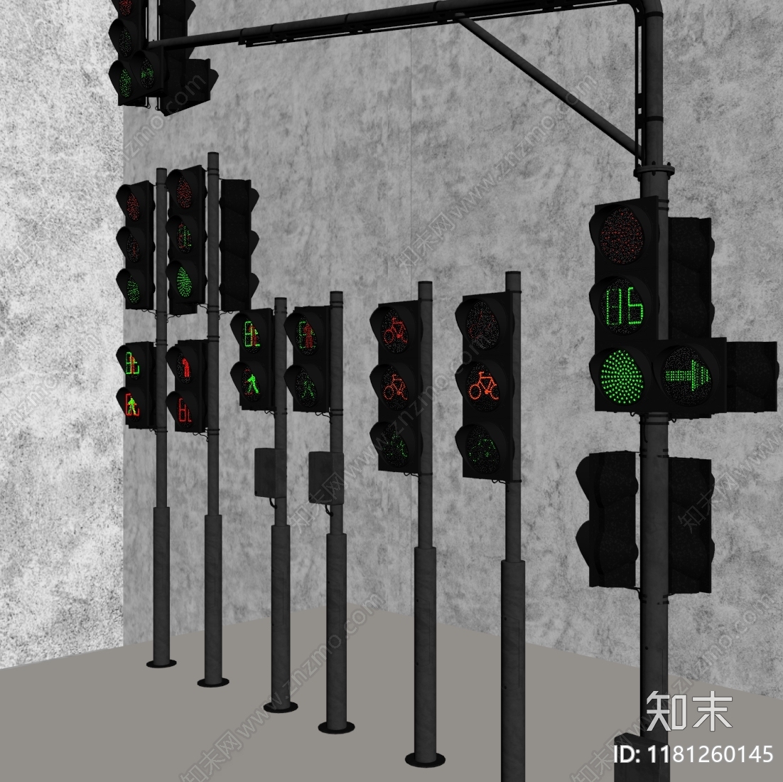 现代路灯SU模型下载【ID:1181260145】