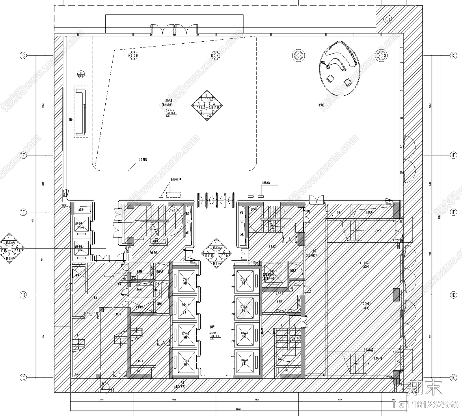 办公大堂cad施工图下载【ID:1181262556】