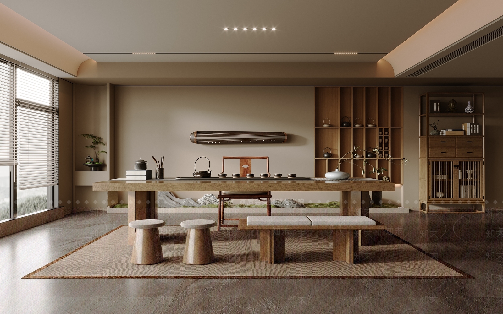 新中式茶室3D模型下载【ID:1181264587】