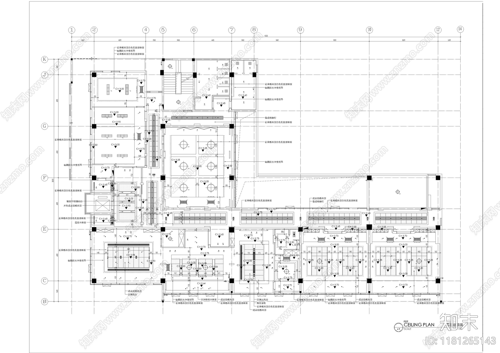 现代整体办公空间cad施工图下载【ID:1181265143】