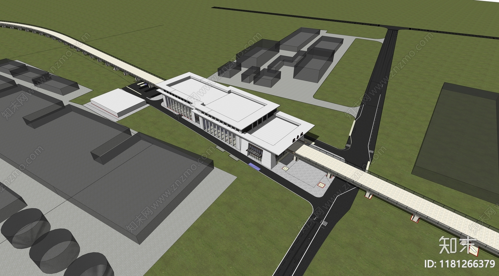 现代简约公交站台SU模型下载【ID:1181266379】