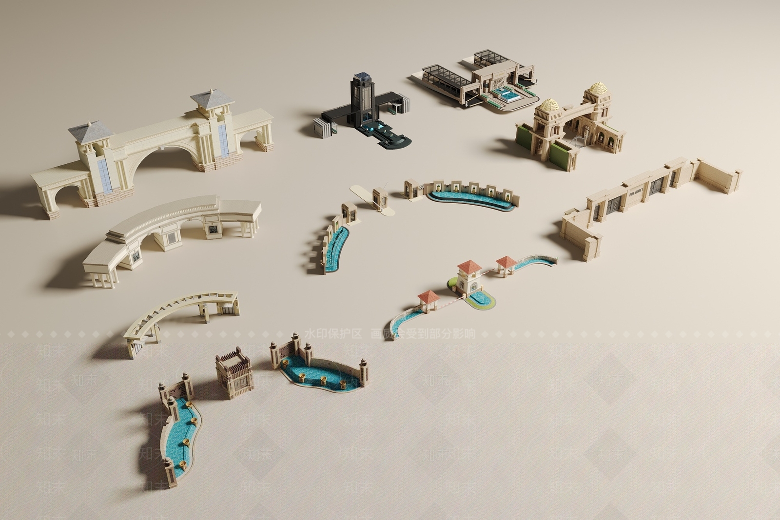 欧式简欧其他建筑外观3D模型下载【ID:1181273605】