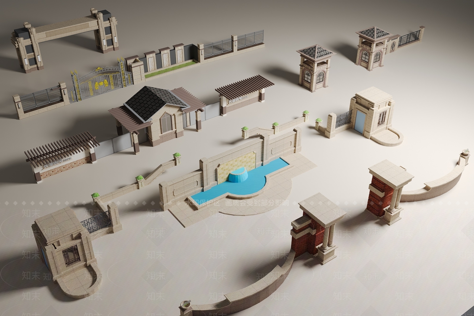 欧式简欧其他建筑外观3D模型下载【ID:1181275792】