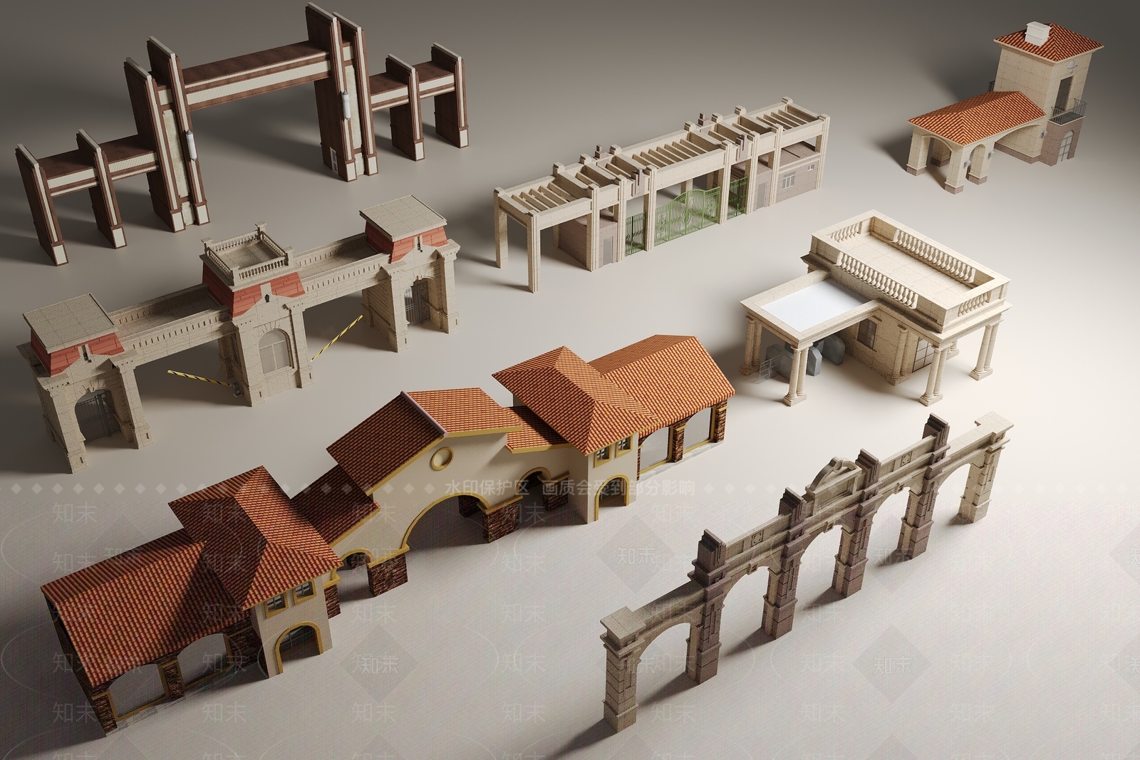 简欧欧式其他建筑外观3D模型下载【ID:1181275849】