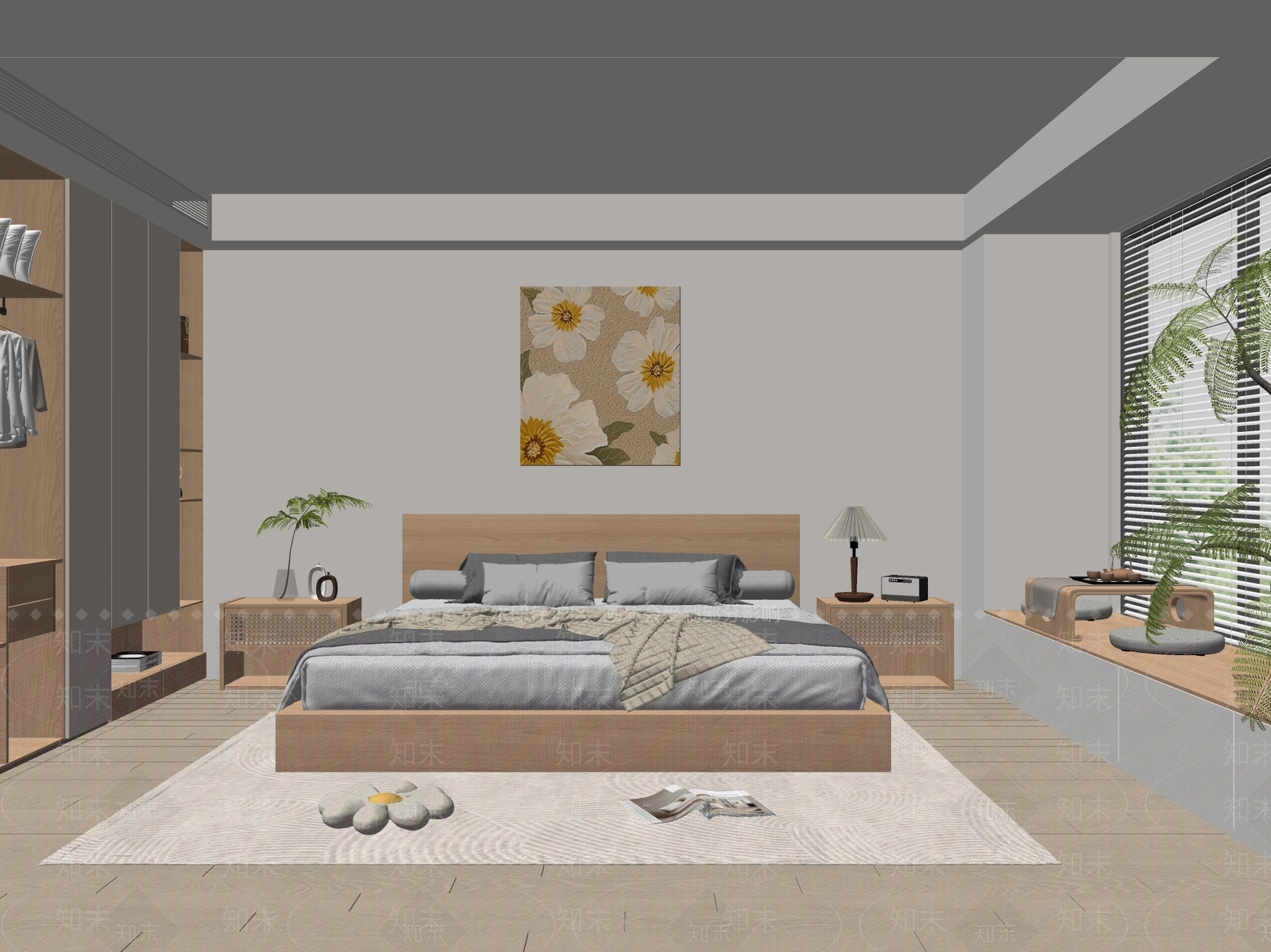 设计感花卉挂画挂画SU模型下载【ID:1227444917】