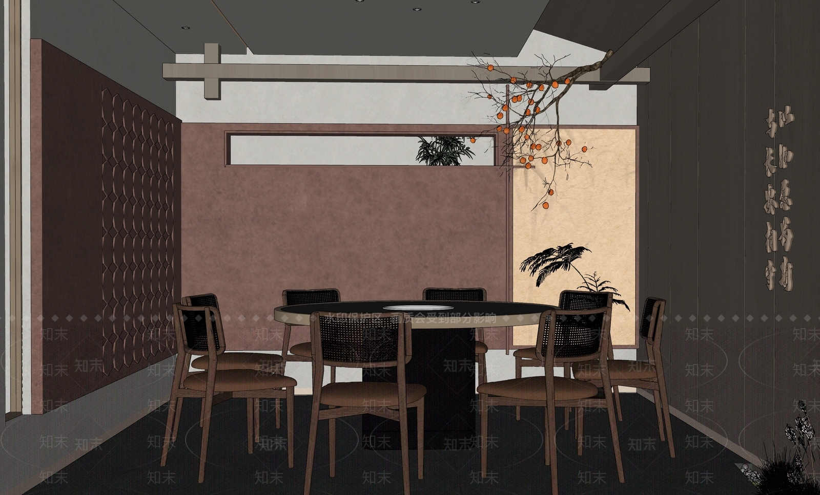 新中式包厢SU模型下载【ID:1181284667】