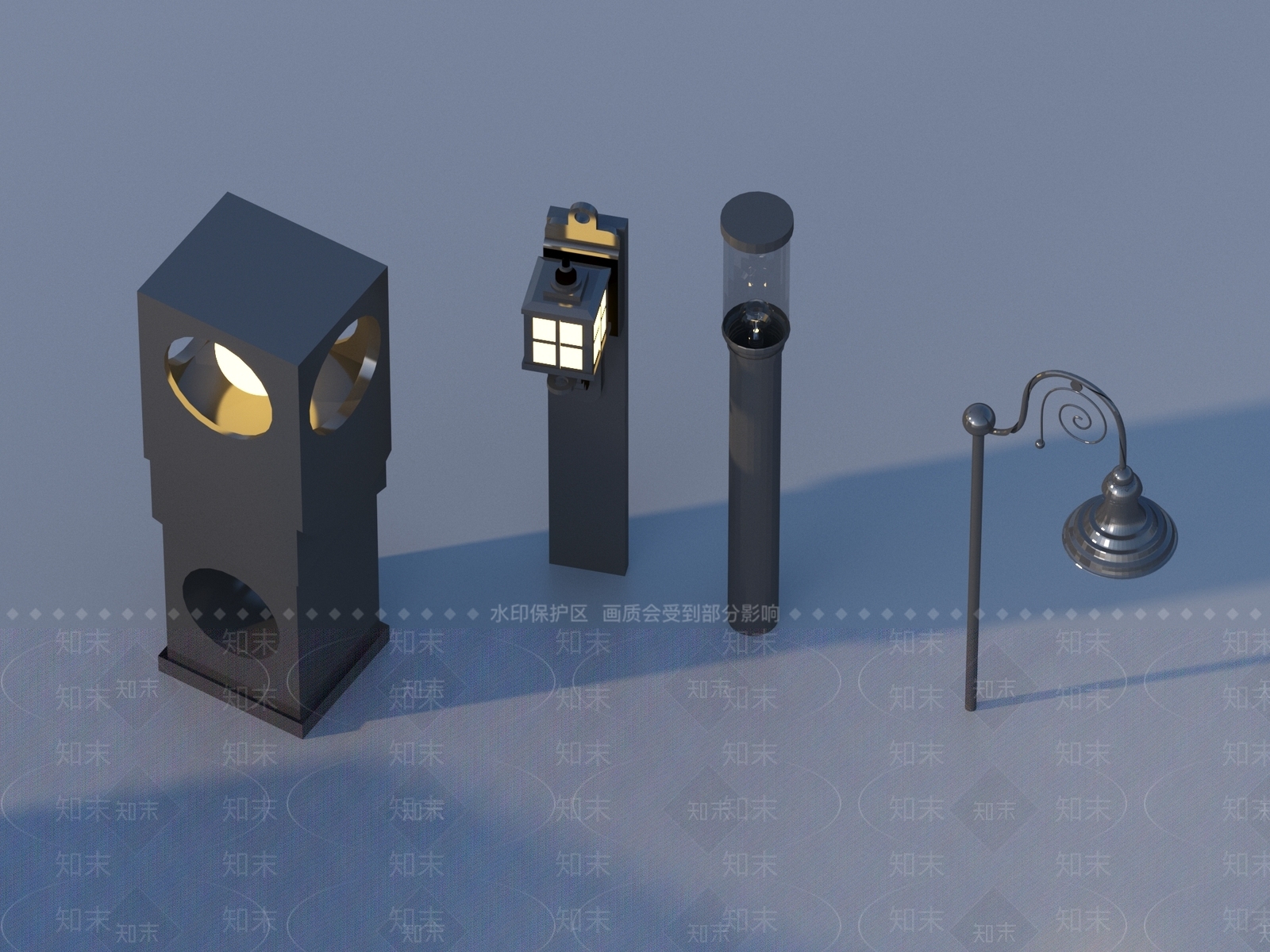 现代其他户外灯3D模型下载【ID:1181289070】