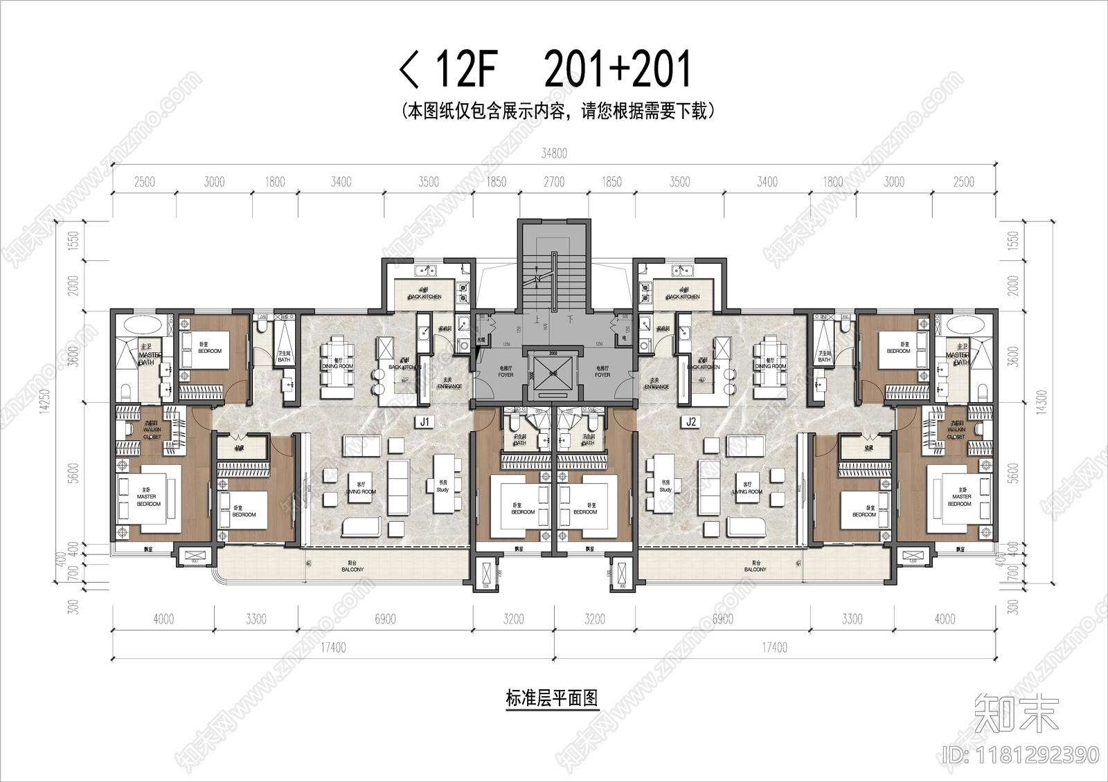 建筑平面图施工图下载【ID:1181292390】