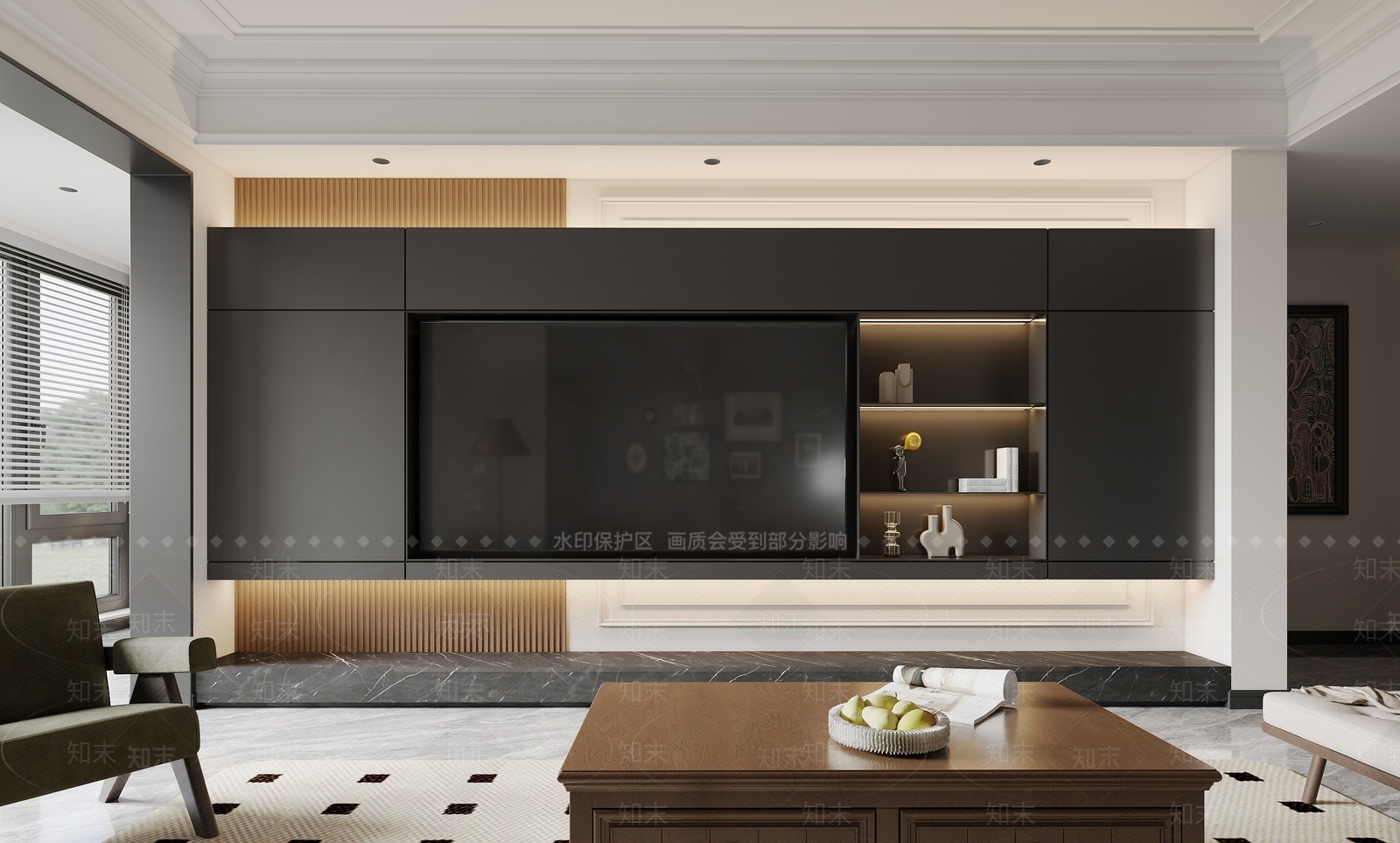 现代意式电视柜3D模型下载【ID:1181319817】