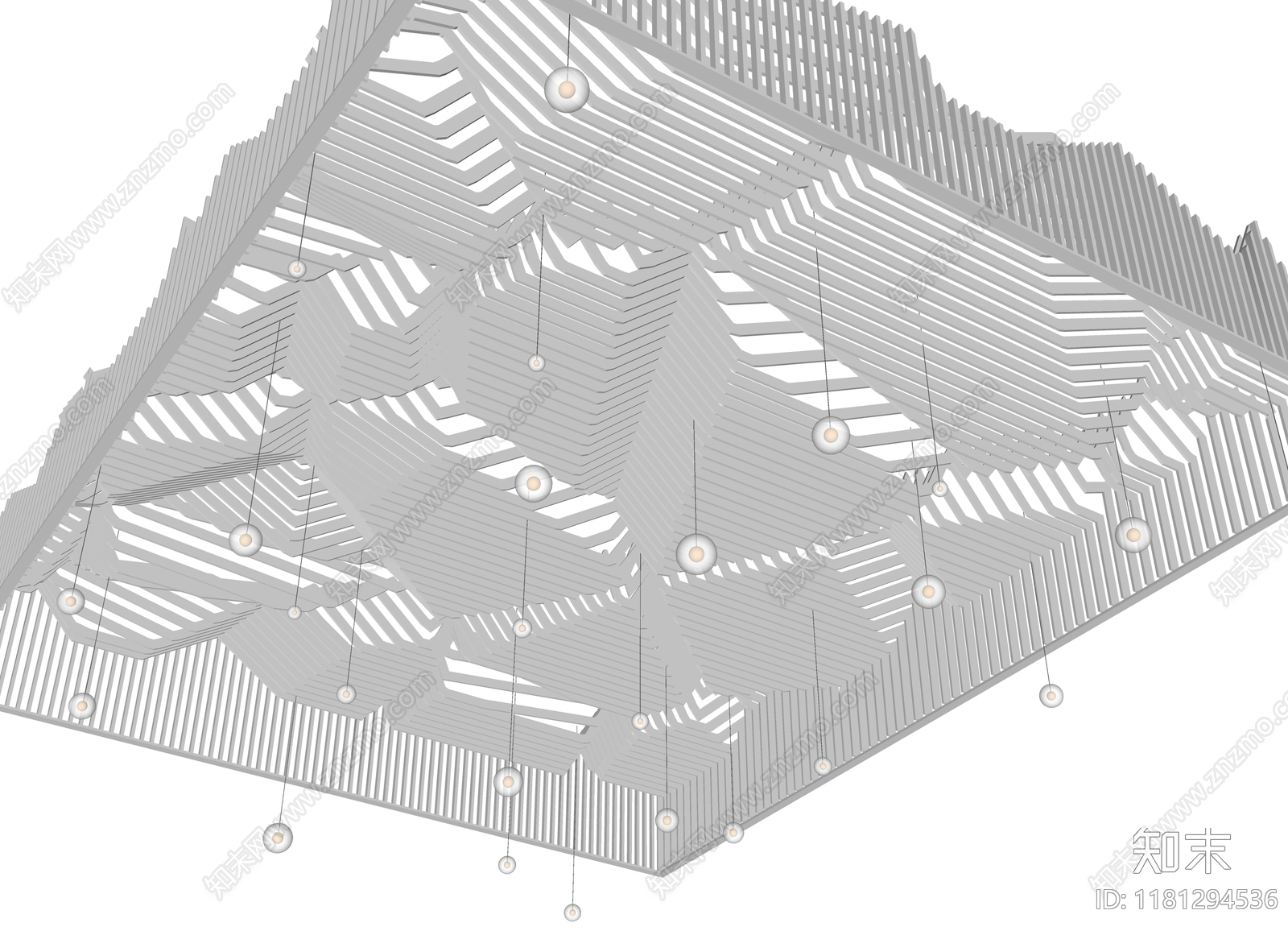 现代工业吊顶SU模型下载【ID:1181294536】