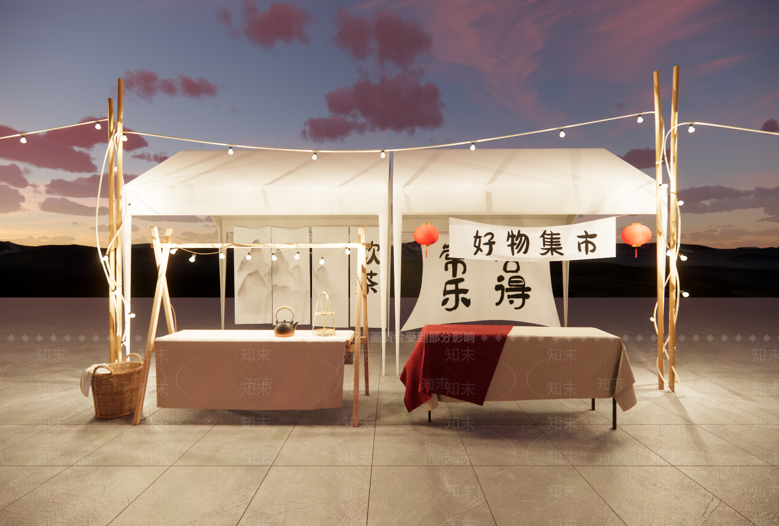 摊位SU模型下载【ID:1181298017】