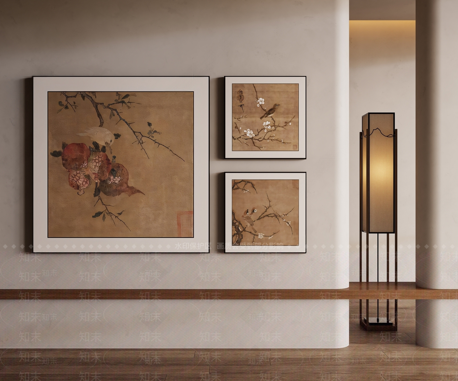 新中式挂画SU模型精品下载_SketchUp模型_知末网