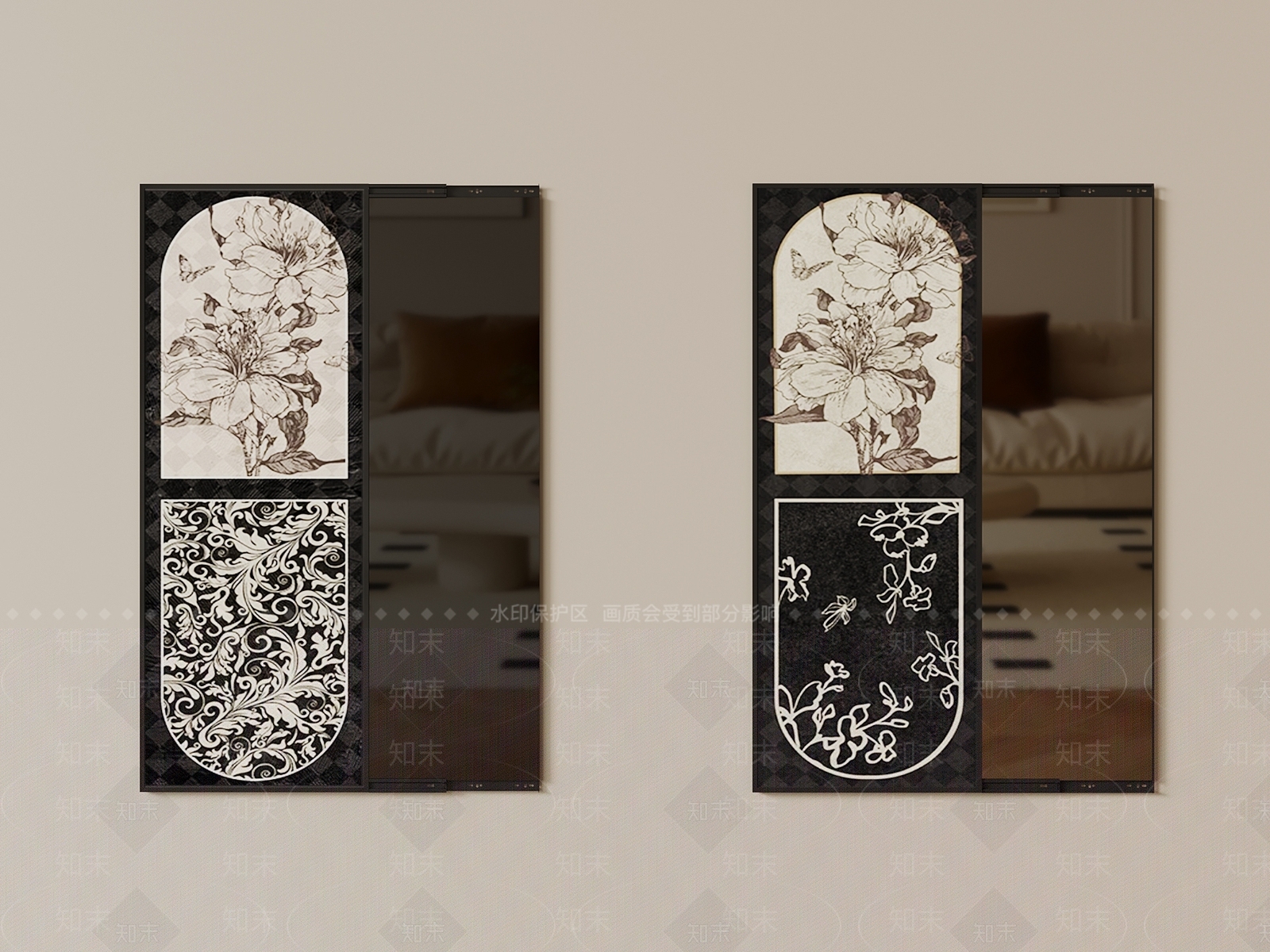 法式镜子SU模型下载【ID:1181300388】