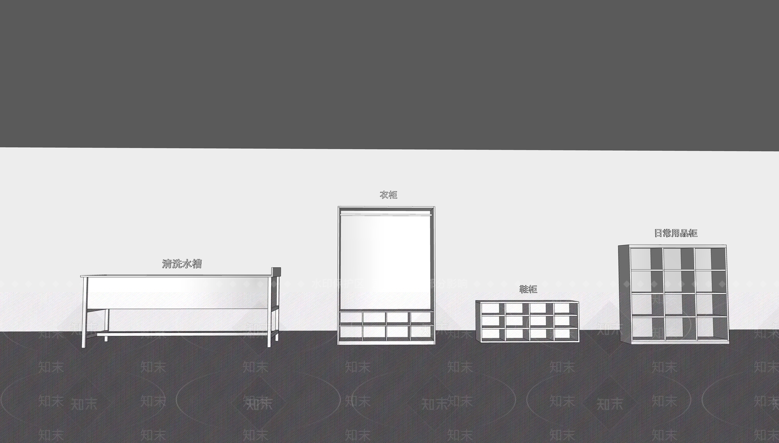 现代其他柜子SU模型下载【ID:1181304925】