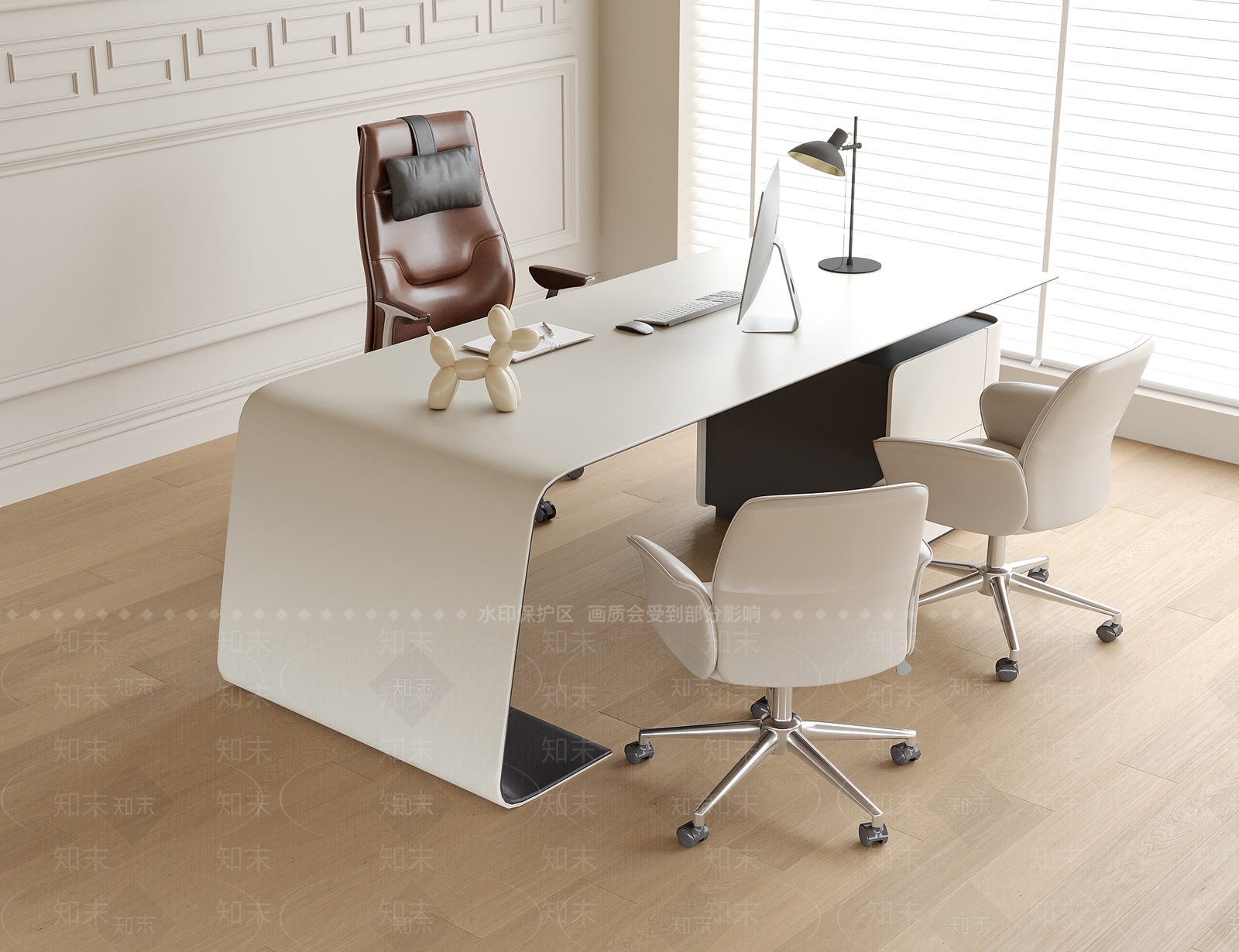 现代办公桌椅3D模型下载【ID:1181305774】