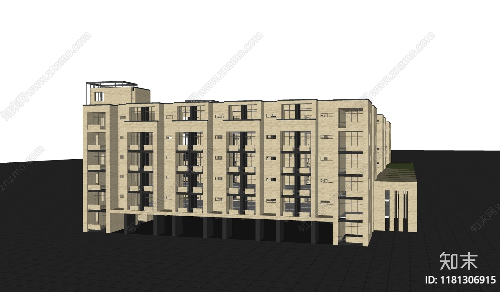 现代极简学校建筑SU模型下载【ID:1181306915】