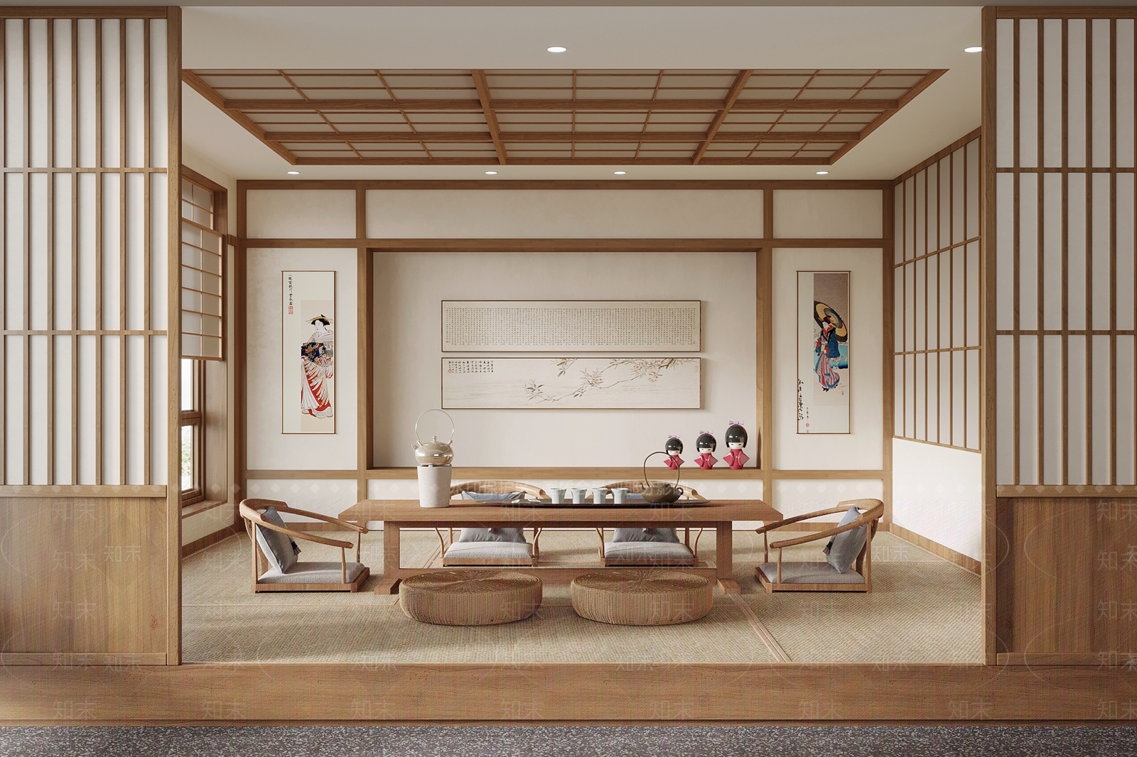 日式茶室3D模型下载【ID:1181307221】