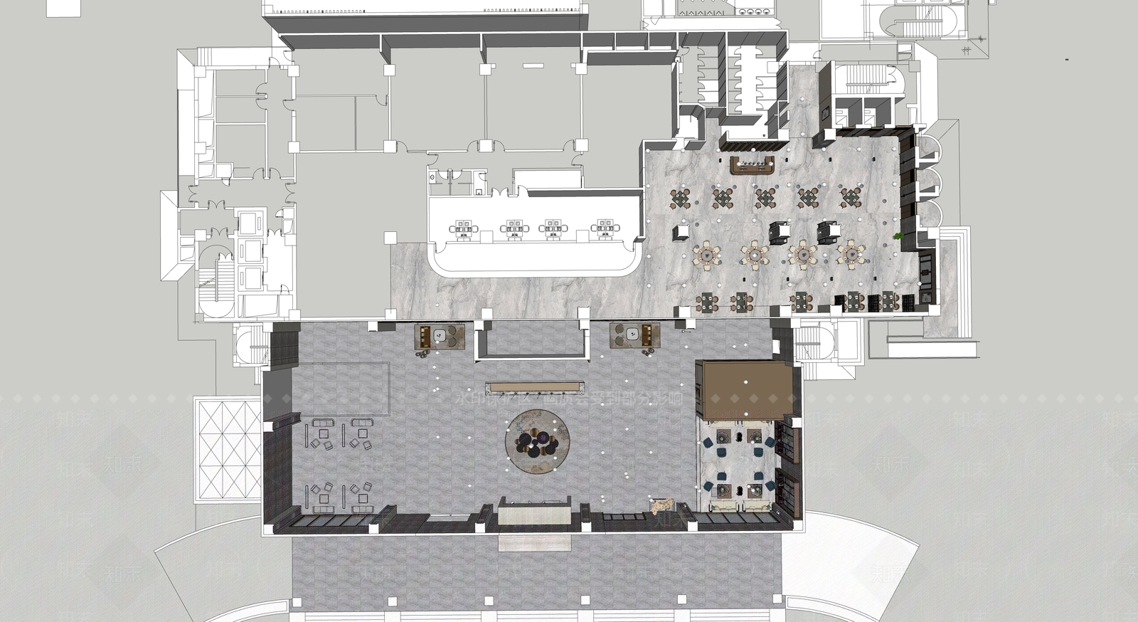 新中式酒店大堂SU模型下载【ID:1181315583】