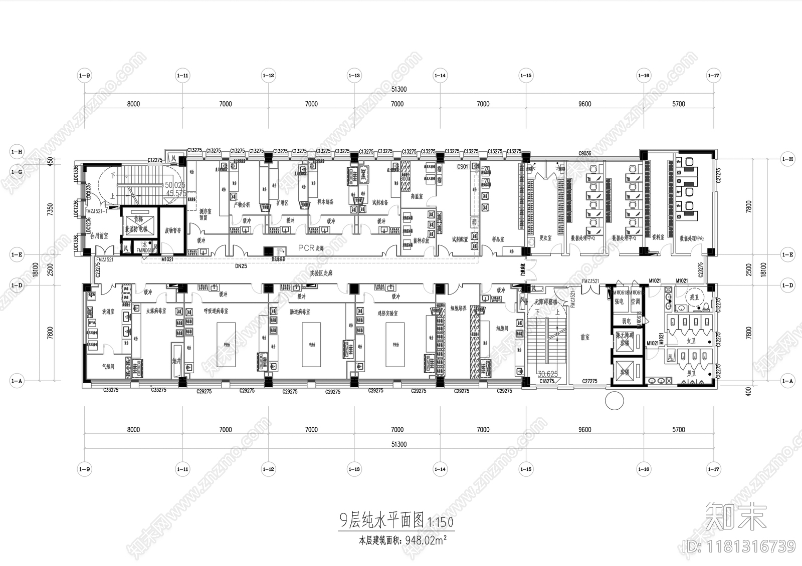 现代实验室cad施工图下载【ID:1181316739】