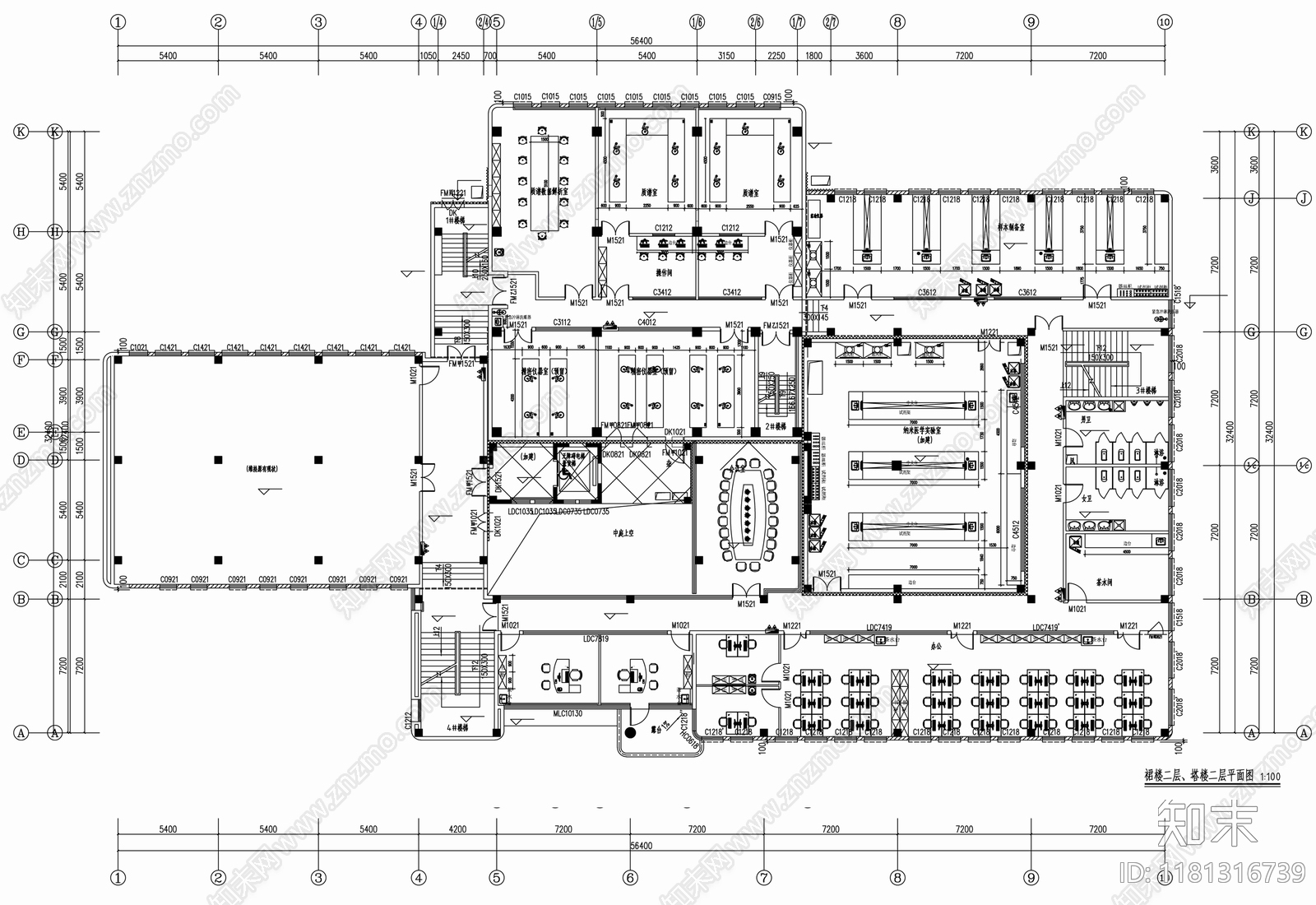 现代实验室cad施工图下载【ID:1181316739】