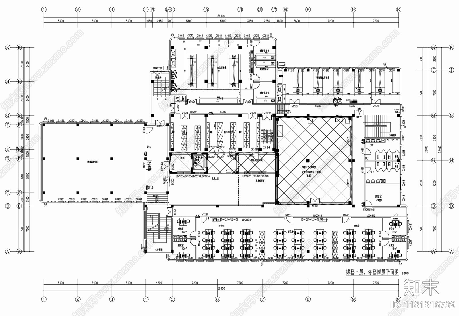 现代实验室cad施工图下载【ID:1181316739】