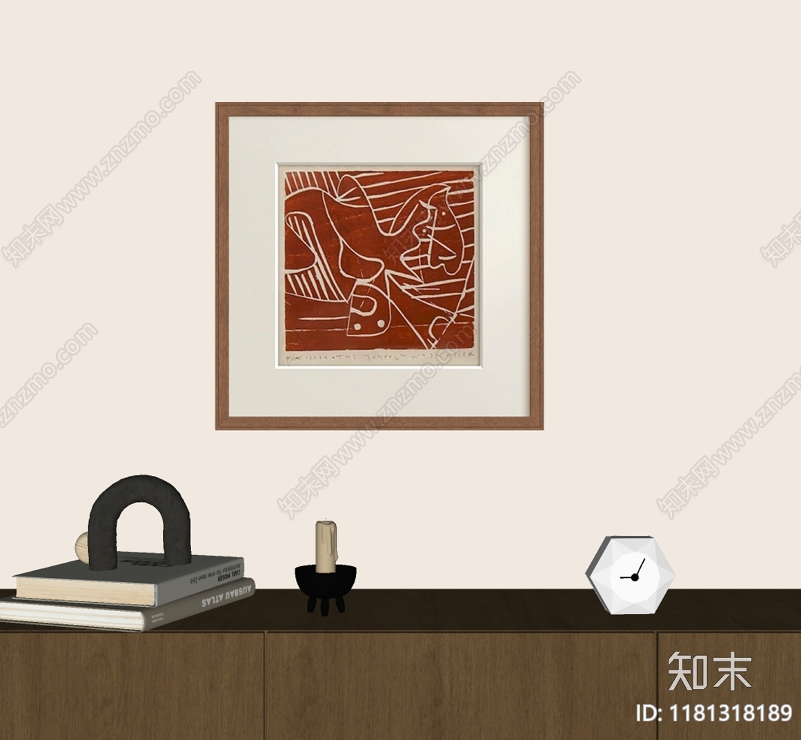 现代中古挂画SU模型下载【ID:1181318189】