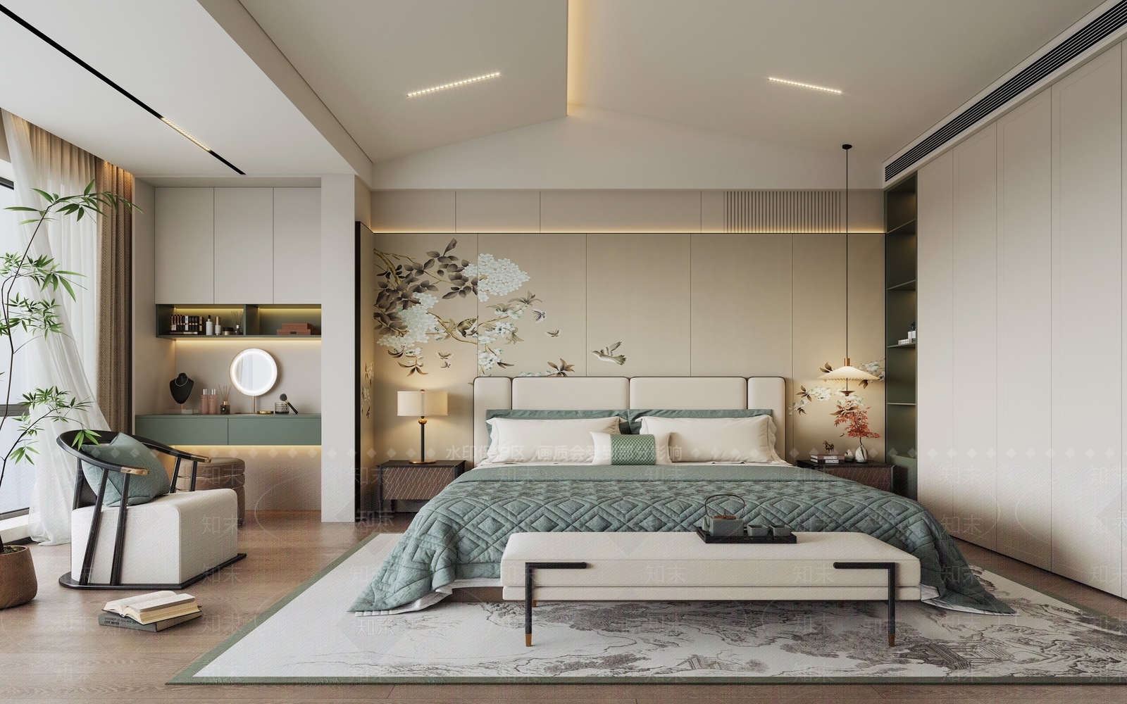 灰绿色梳妆台梳妆台3D模型下载【ID:1227566435】
