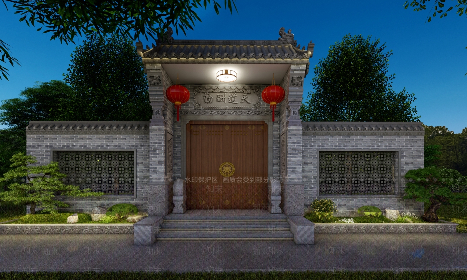 中式乡村民房SU模型下载【ID:1181327694】
