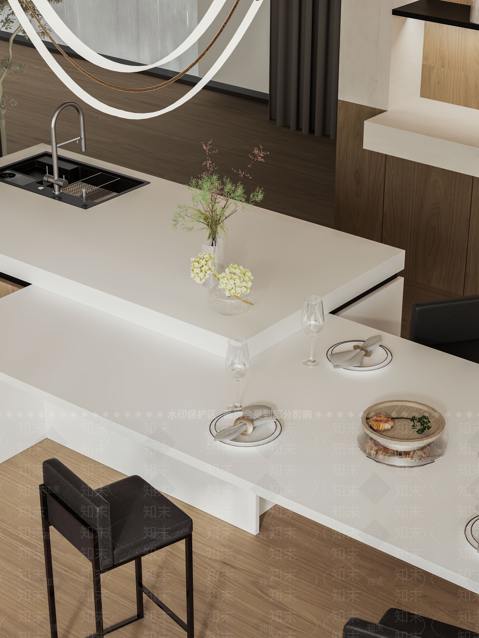 现代西餐厅3D模型下载【ID:1214951608】