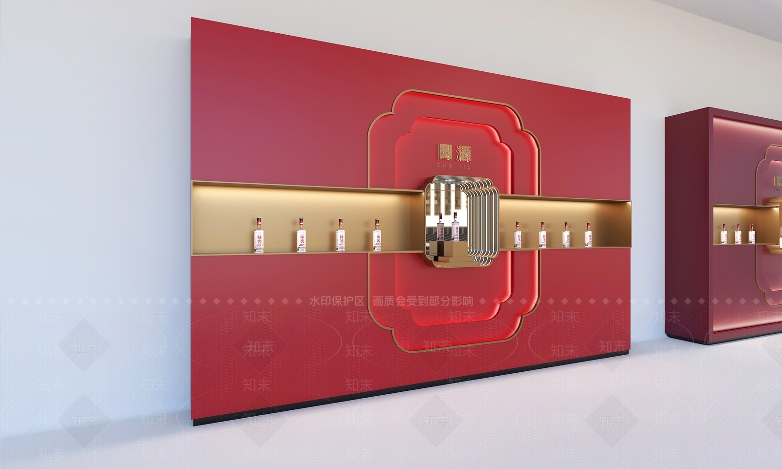 现代新中式酒架3D模型下载【ID:1181328030】