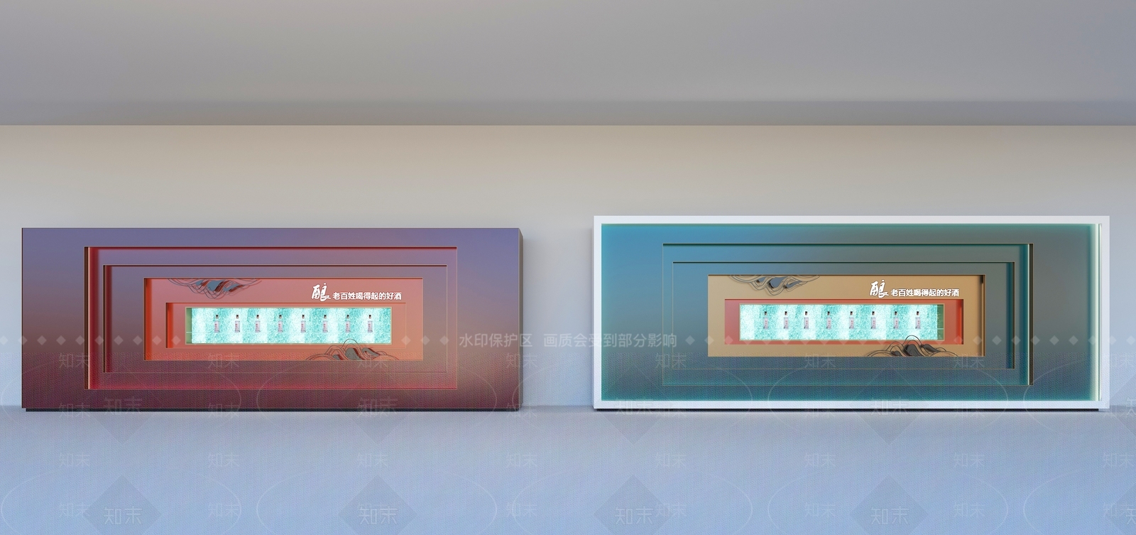 现代新中式酒柜3D模型下载【ID:1181332740】
